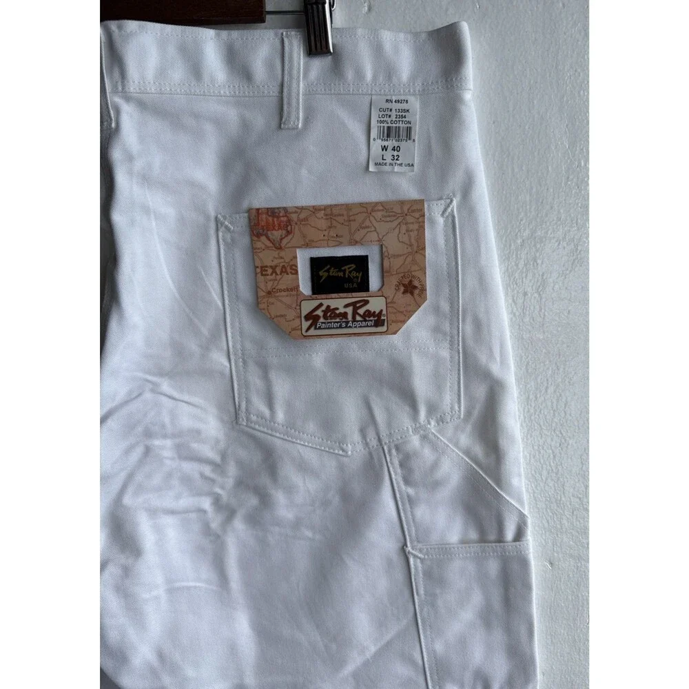 NWT Stan Ray Painter Pants Men’s 40x32 Vintage White Canvas Made In USA Work
